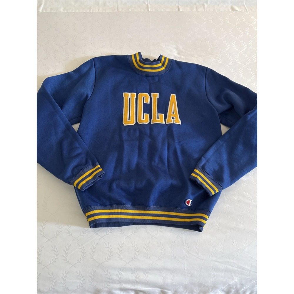 Vintage Champion UCLA Bruins MOCKNECK Long Sleeve M Sweatshirt Cotton USA MINT